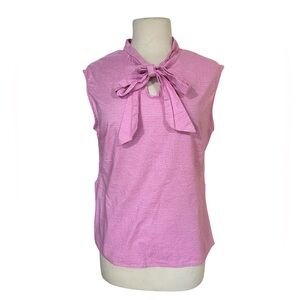 Retrolicious Pink & White Polk A Dot Bow Top Size Sz L Pin Up Rock A Billy